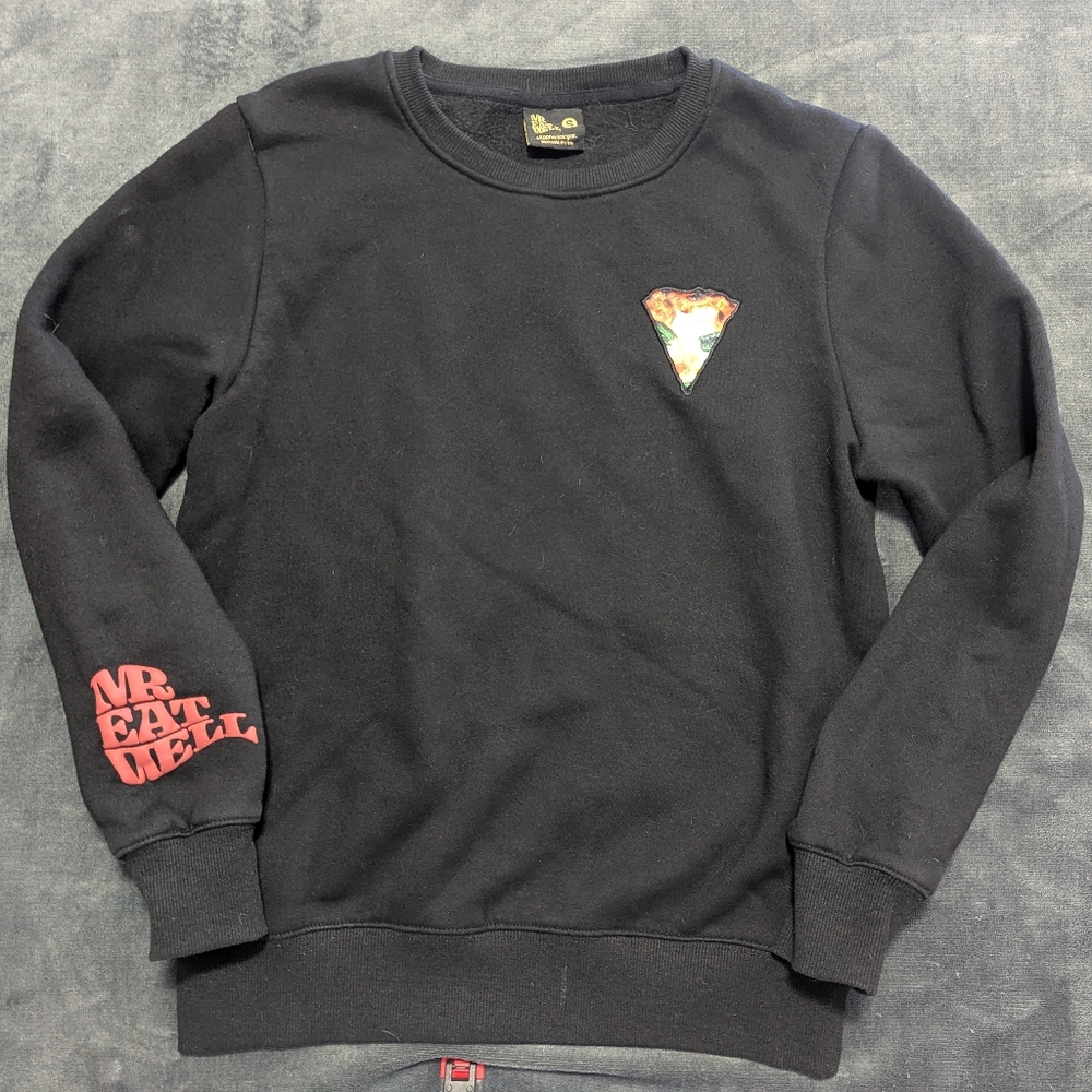 Mr. Eat Well Crew Neck Sweatshirt Pizza Decal #373
